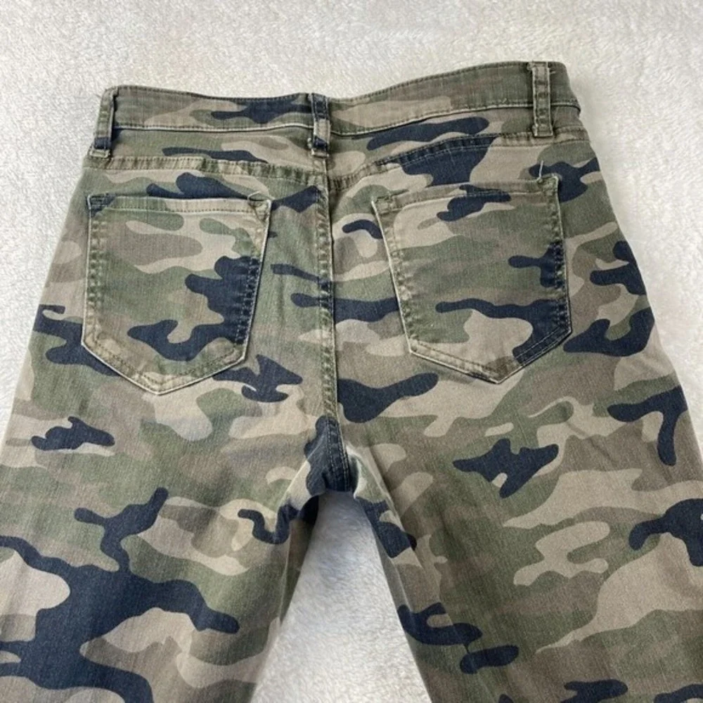 Gap Camo Jeggings Womens Size 29 Green Low Rise Stretch Skimmer Pocket Denim Y2K